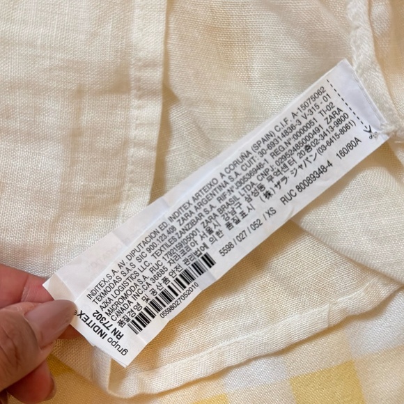 ZARA 100% LINEN SPAGHETTI TOP XS - S - Picture 9 of 17